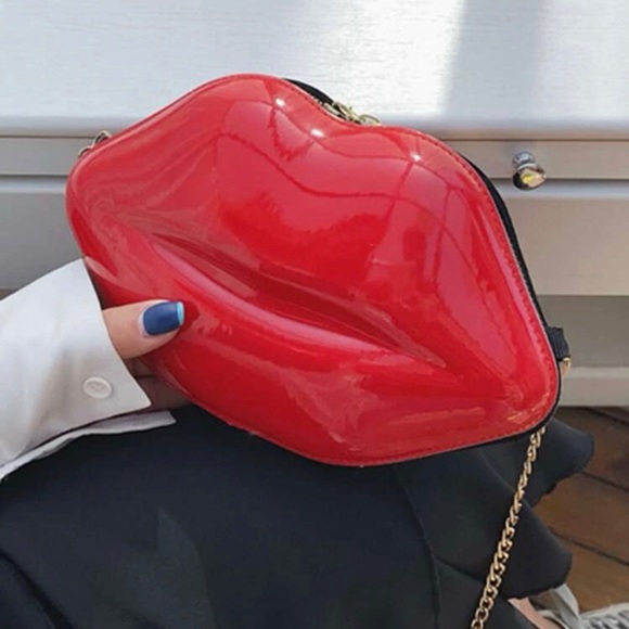 Lip Shaped Purse PU Banquet Evening Banquet Bags Young Girl Party Clutch - Picture 3 of 5